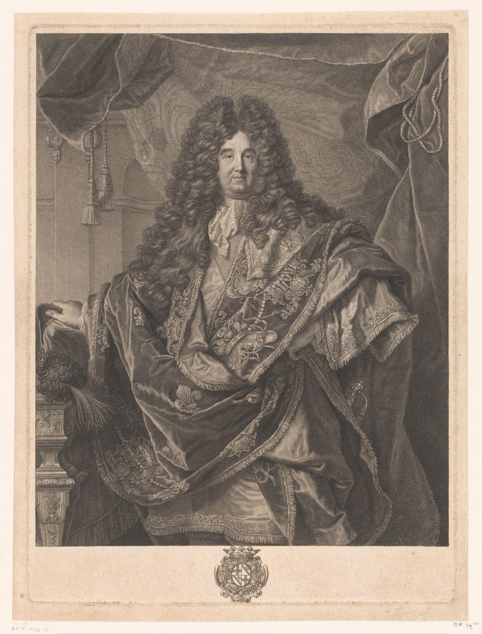 Philippe de Courcillon portréja Philippe de Courcillon Marquis de Dangeau (cím a tárgyon) alkotó: Pierre Drevet