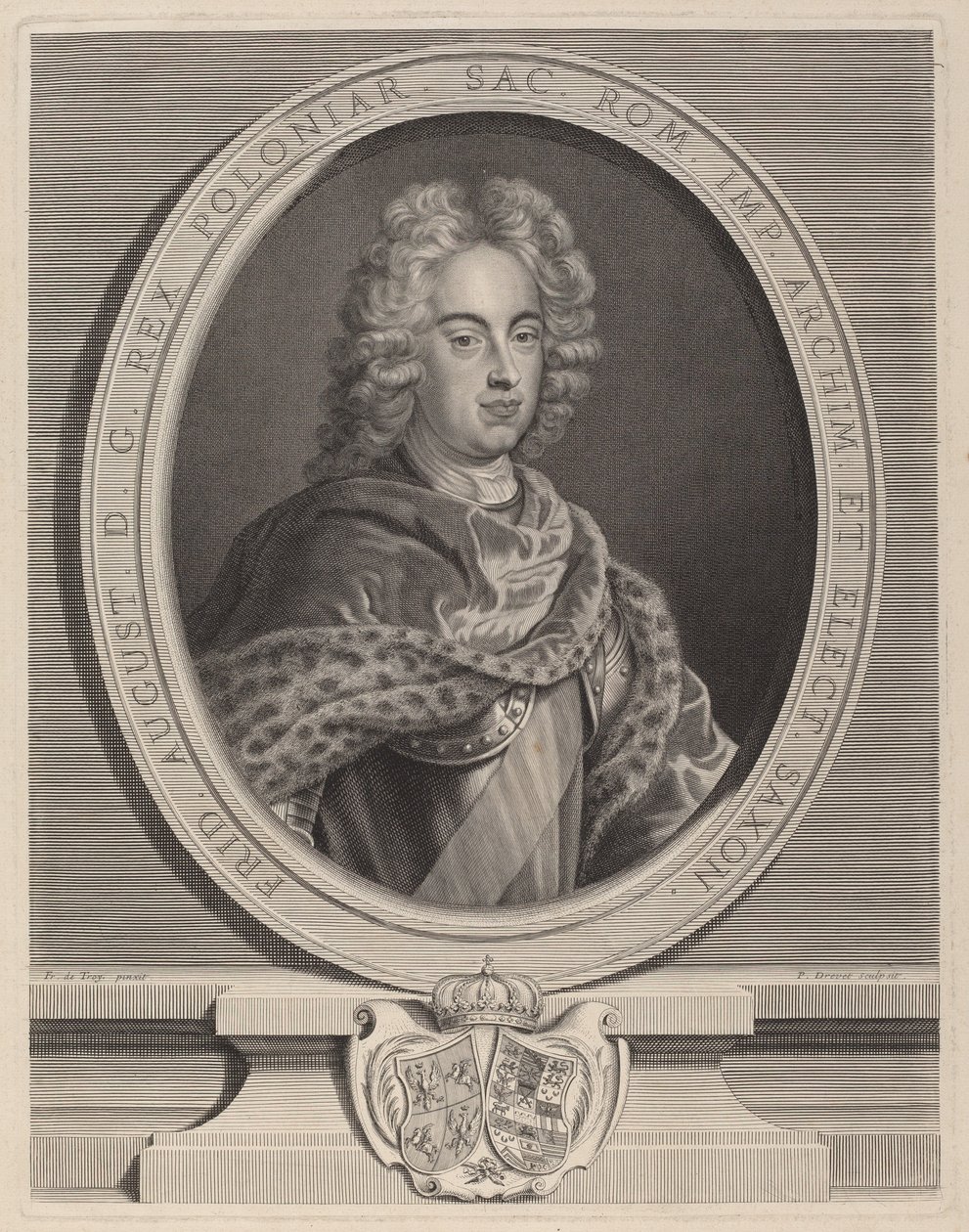III. Frigyes Augustus lengyel király alkotó: Pierre Drevet, after François de Troy