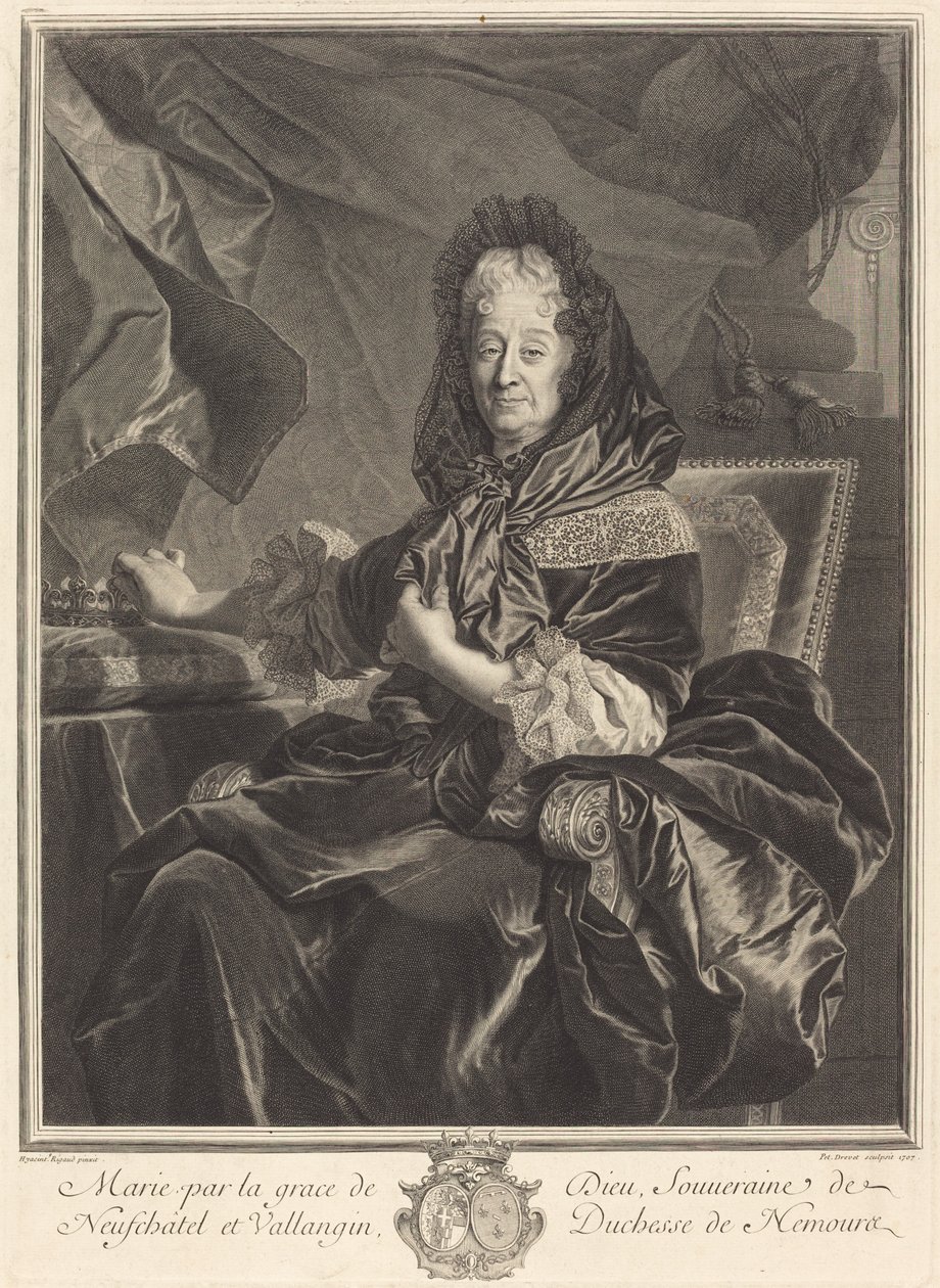 Nemours hercegnő alkotó: Pierre Drevet after Hyacinthe Rigaud