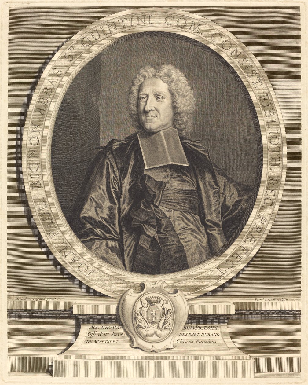 Jean Paul Bignon, St. Quentin apátja alkotó: Pierre Drevet after Hyacinthe Rigaud