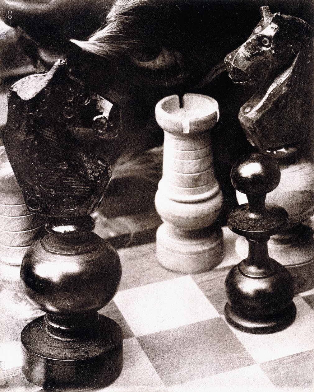 Egy sakkjátszma után, 1930 körül (olajnyomat) alkotó: Pierre Dubreuil
