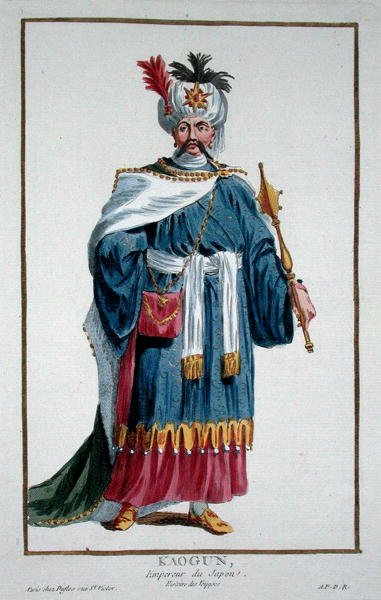 Kaugun császár az 1780-ban kiadott "Lenyomatok gyűjteményéből, rangokat és méltóságokat képvisel, az összes létező nemzet viselete szerint" (kézzel színezett metszet) alkotó: Pierre Duflos