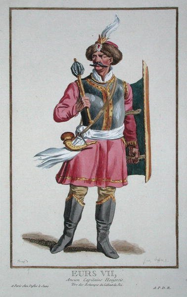 Eurs VII a „Recueil des Estampes, Representant les Rangs et les Dignites, a Costume of All Existing Nations szerint”, 1780-ban megjelent (kézzel színezett metszet) alkotó: Pierre Duflos