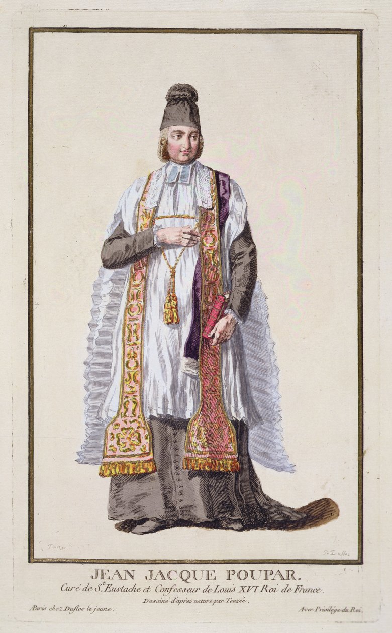 Jean-Jacques Poupard a „Recueil des Estampes, Representant les Rangs et les Dignites, az összes létező nemzet viselete szerint” című művéből, 1780-ban (kézzel színezett metszet) alkotó: Pierre Duflos