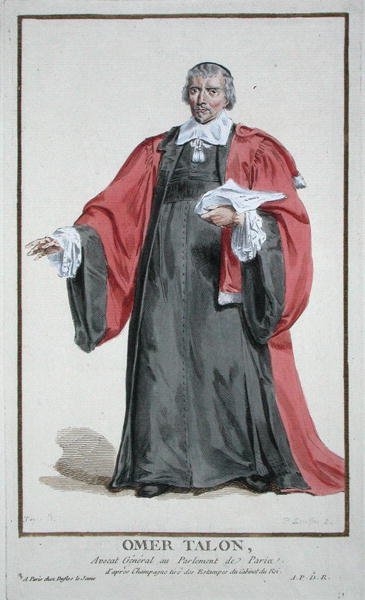 Omer Talon (1595-1652) a „Receuil des Estampes, Representant des Rangs et des Dignites, az összes létező nemzet jelmezei szerint”, 1780-ban megjelent (kézzel színezett metszet) alkotó: Pierre Duflos