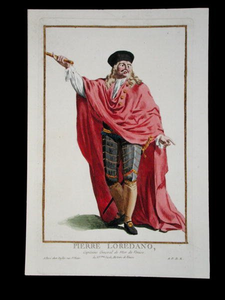 Pietro Loredano († 1439) a "Rangokat és méltóságokat képviselő nyomatok gyűjteményéből, az összes létező nemzet viseletét követve", 1780-ban megjelent (kézzel színezett metszet) alkotó: Pierre Duflos