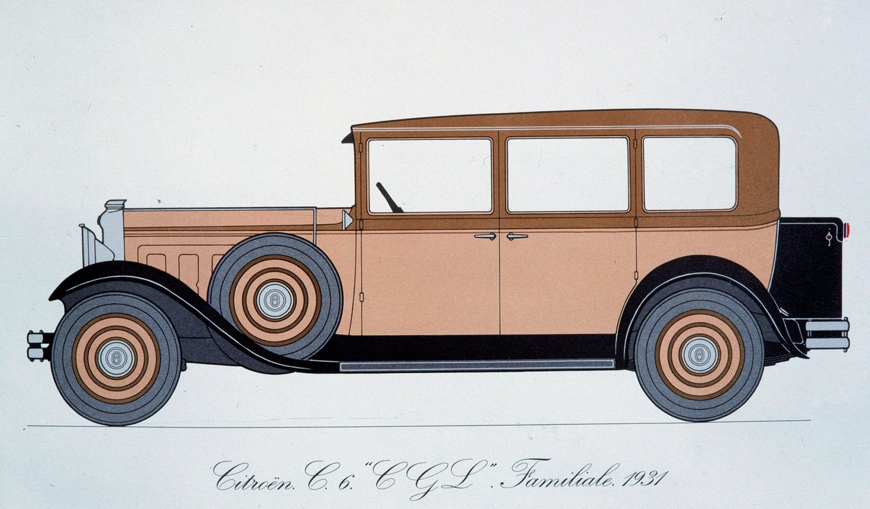 Az 1931-es Citroen családi autót ábrázoló tábla alkotó: Pierre Dumont