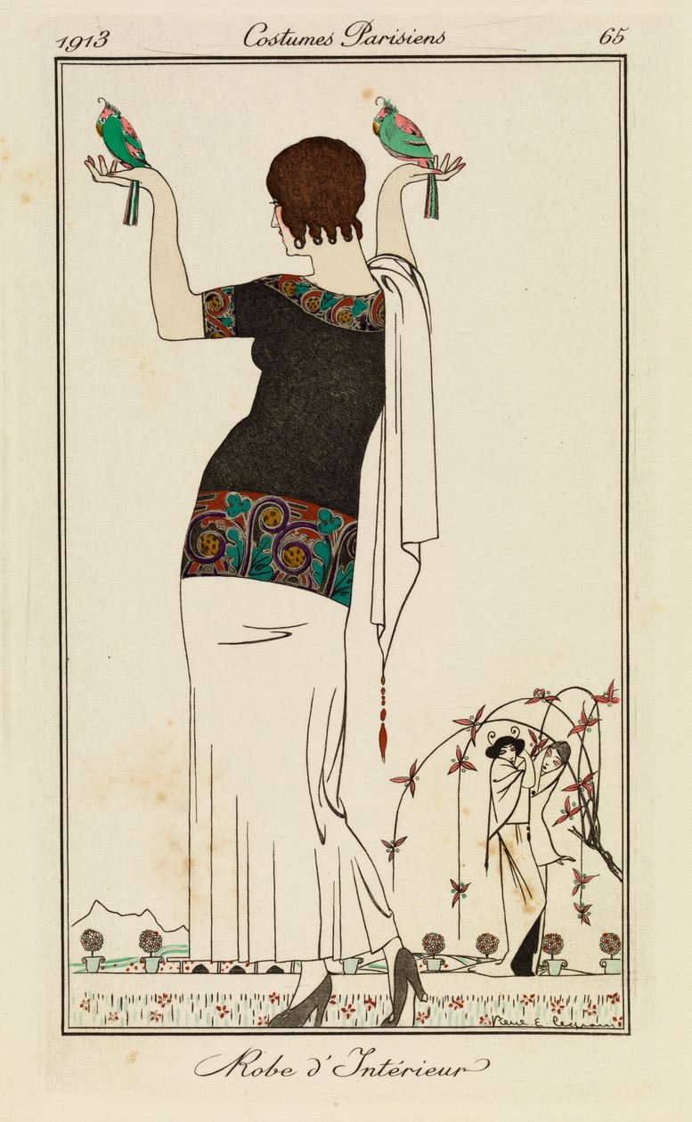 Tányér a Costumes Parisiens-től alkotó: Pierre E. Legrain
