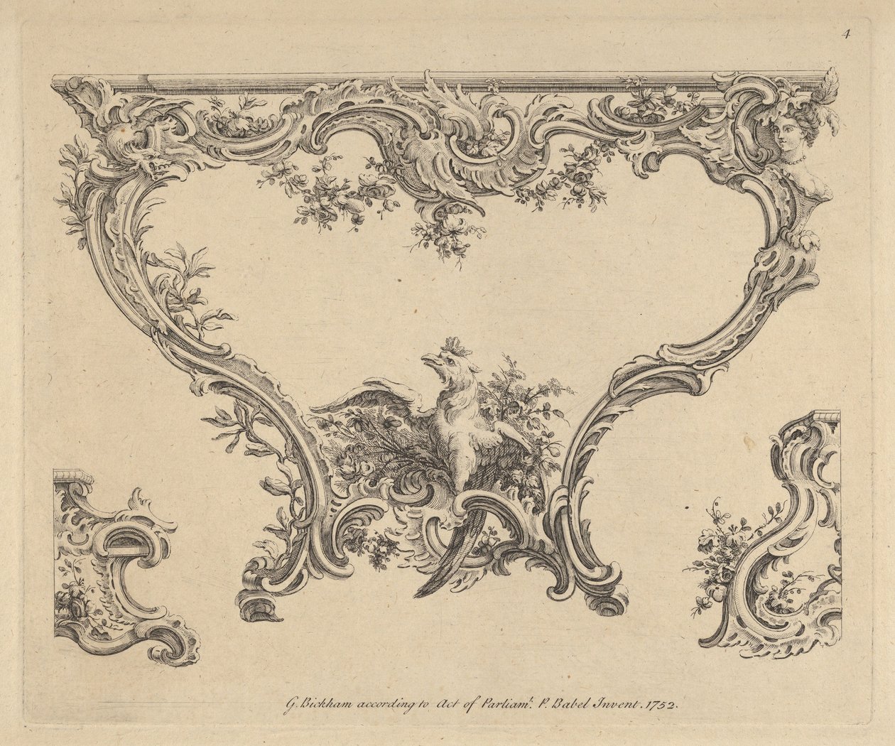 Tervezés konzolasztalhoz, 1752. alkotó: Pierre Edme Babel