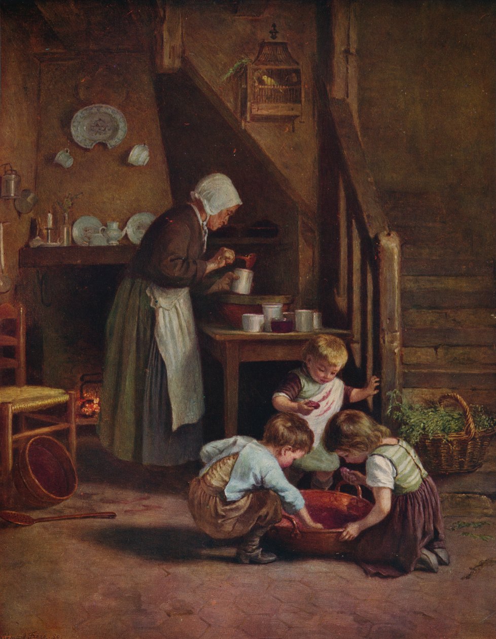 Lekvárkészítés, 1880, c1915 alkotó: Pierre Edouard Frere