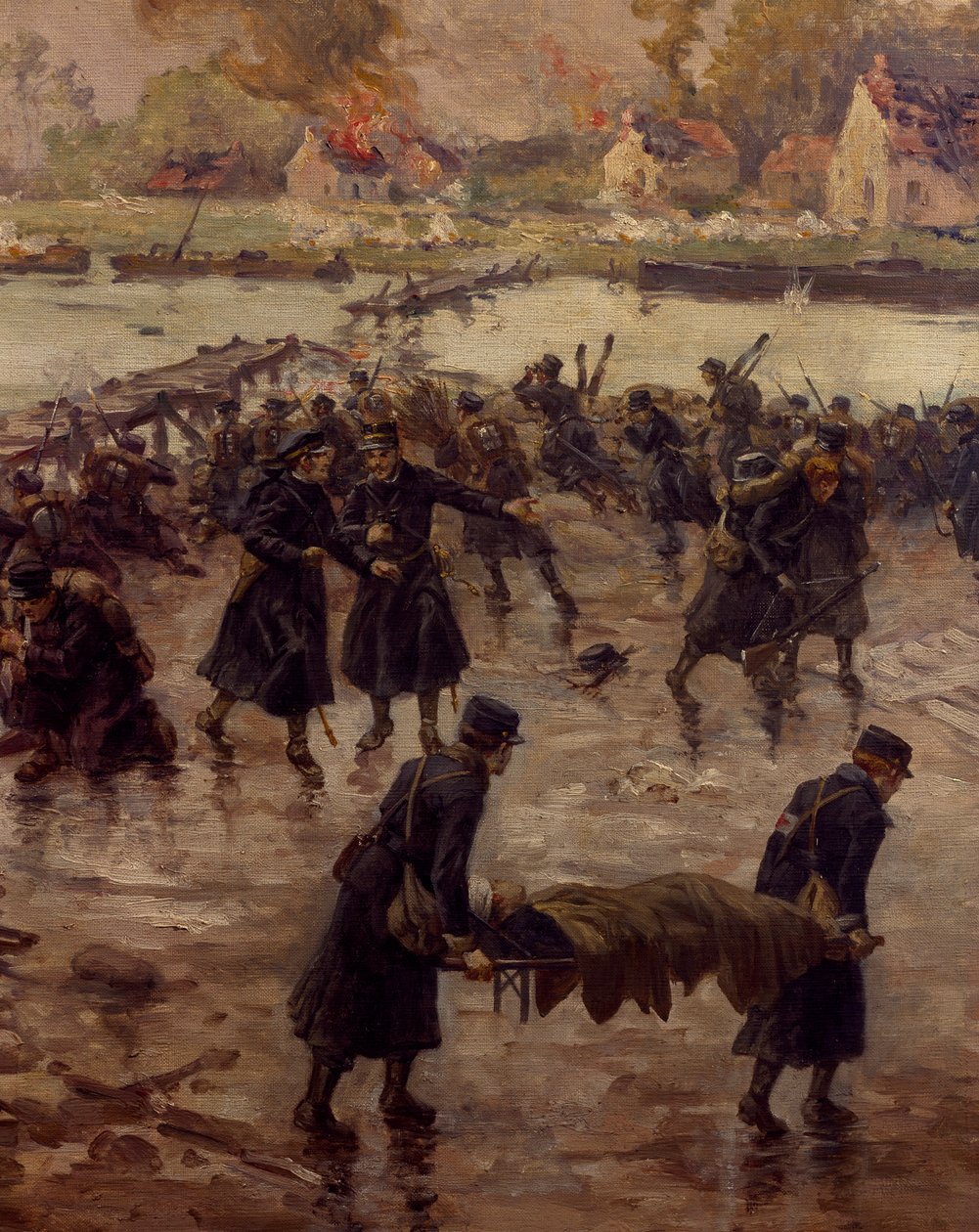 Fighting Along the Yser, 1914. október, Naymark e Ballue, részlet alkotó: Pierre Ernest and Neymark Gustave Ballue