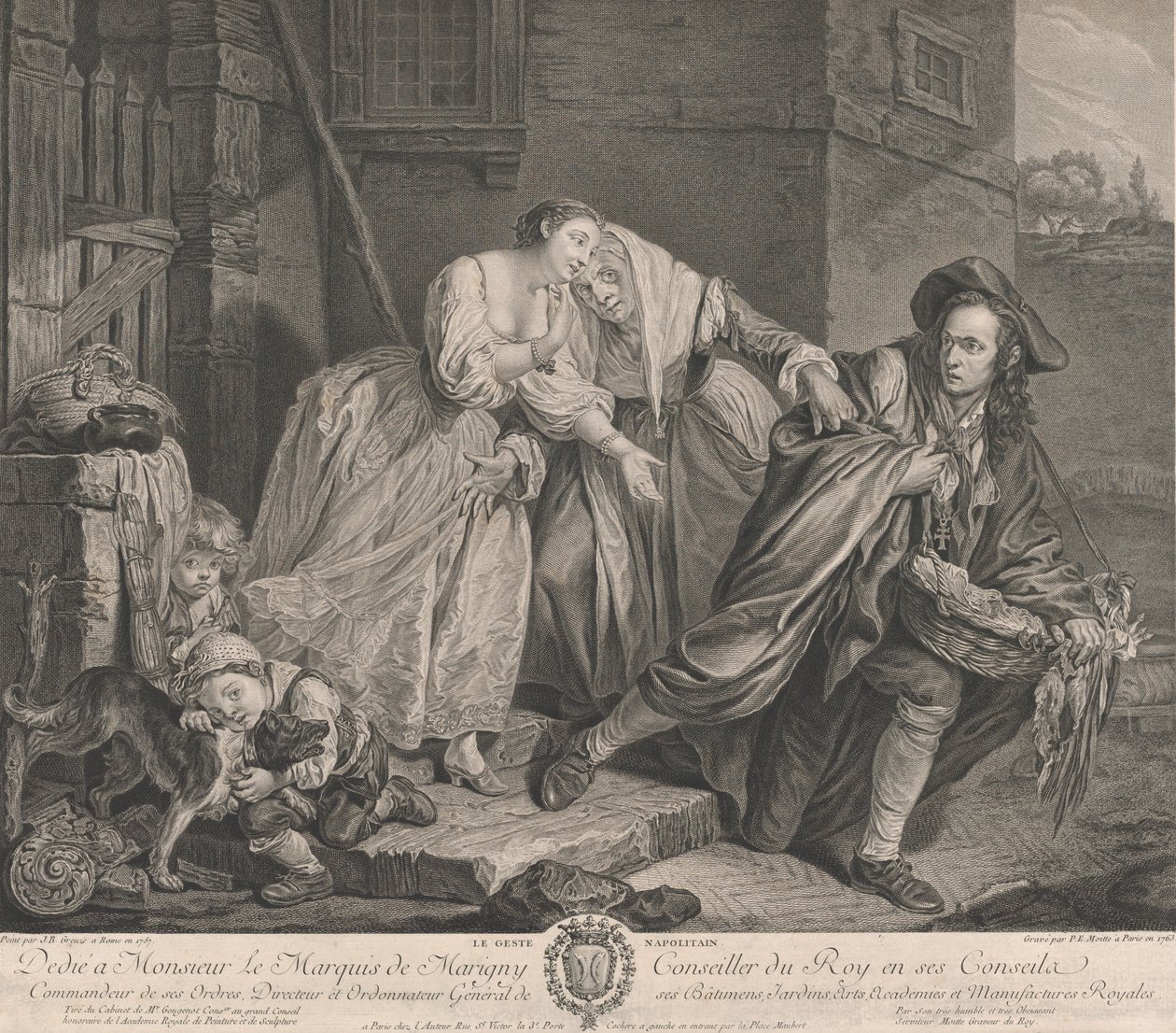 A nápolyi gesztus, 1763. alkotó: Pierre Etienne Moitte