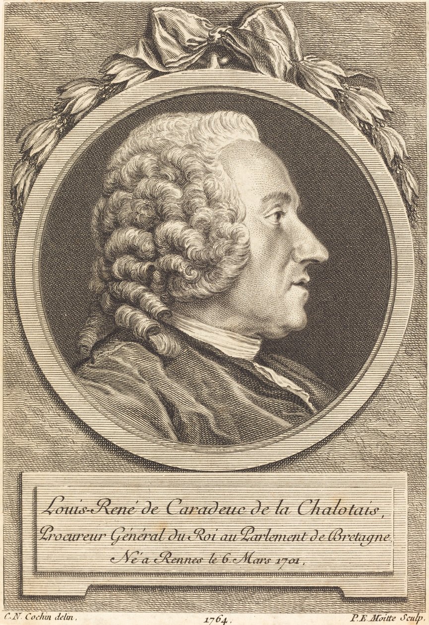 Louis-Rene de Caradeuc de la Chalotais alkotó: Pierre Etienne Moitte after Charles Nicolas Cochin II
