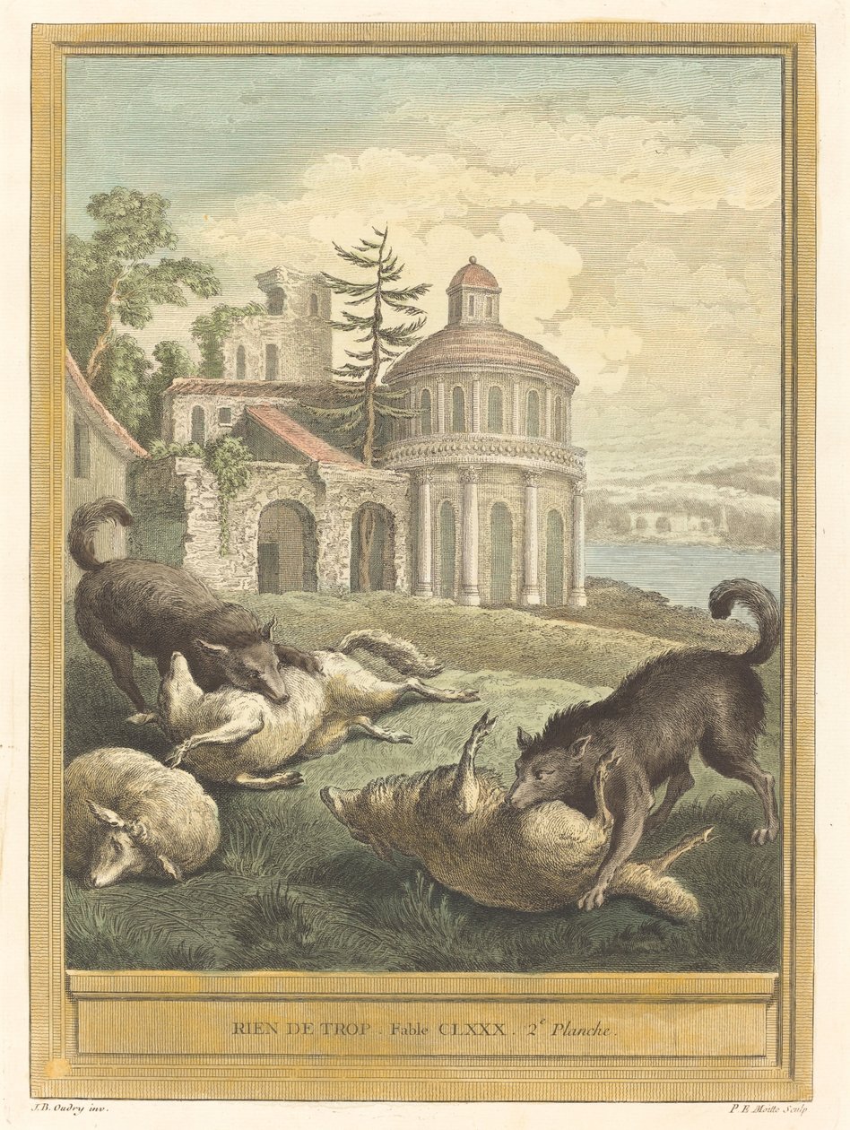 Rien de trop (Nincs többlet) alkotó: Pierre Etienne Moitte after Jean Baptiste Oudry
