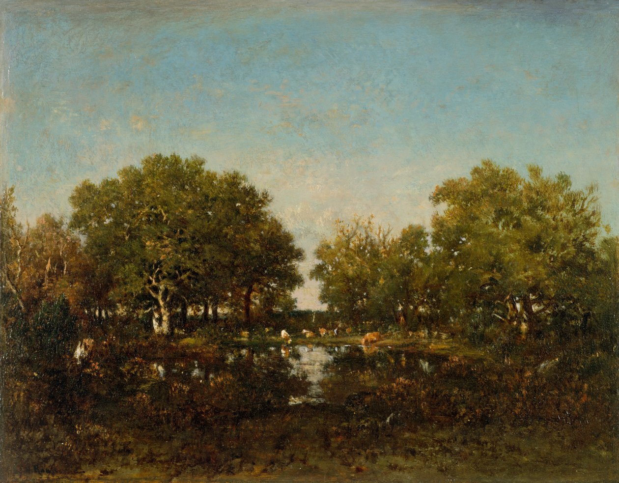 A chambordi erdő medenceemlékezete, 1839. alkotó: Pierre Etienne Theodore Rousseau