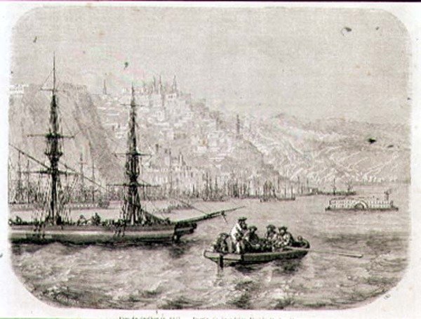 Quebec kilátása az 1860-as években, Laly metszete (metszet) alkotó: Pierre Eugene (after) Grandsire