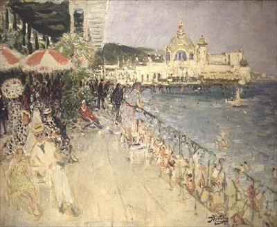 A kaszinó előtt a mólón, Nizza, 1937 körül alkotó: Pierre Eugene Montezin