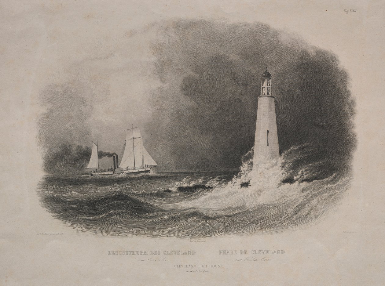 Világítótorony Clevelandben, Ohio államban, az Erie-tónál. alkotó: Pierre Eugène Aubert I