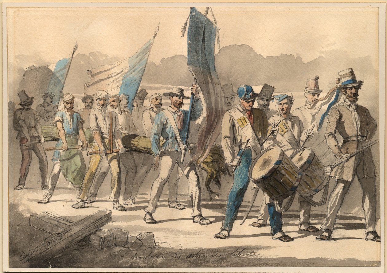 Szabadságfa ültetése Franciaországban 1848-ban, 1848-ban alkotó: Pierre Eugène Lacoste