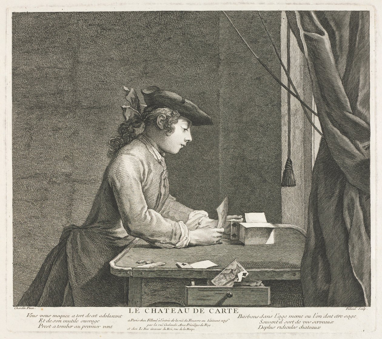 Kártyavár. alkotó: Pierre Filloeuil