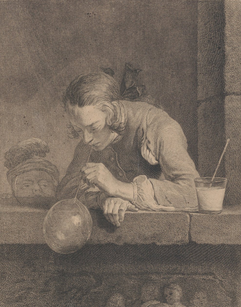 Szappanbuborékok, 1739. alkotó: Pierre Filloeul
