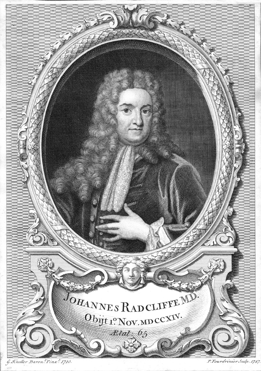 John Radcliffe angol orvos, 1747 alkotó: Pierre Fourdrinier