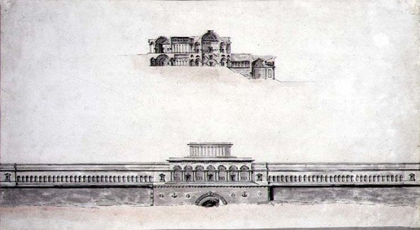 Neoklasszikus palota tervezése alkotó: Pierre Francois Leonard Fontaine