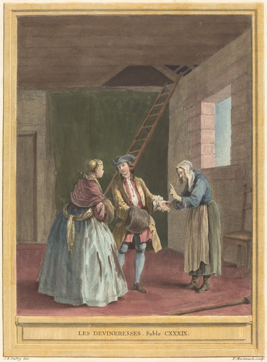 Les devineresses (A jósok) alkotó: Pierre Francois Martenasie after Jean Baptiste Oudry