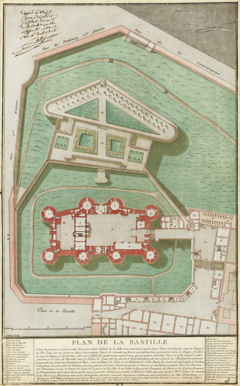 A Bastille terve, 1792 alkotó: Pierre Francois Palloy