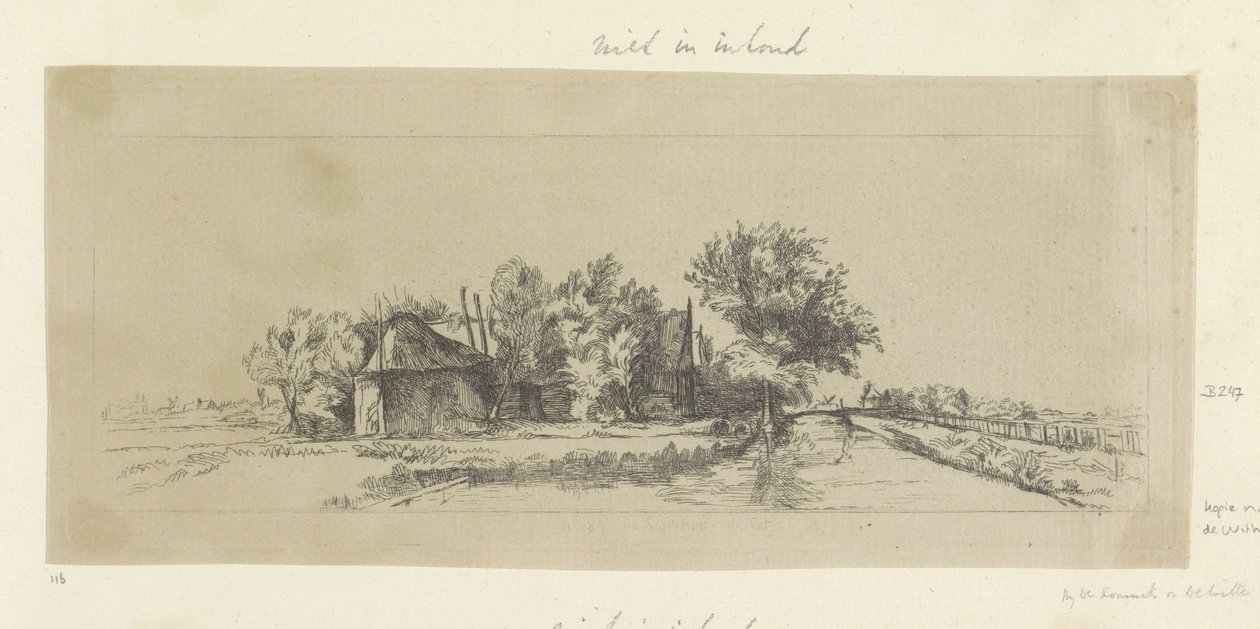 Landschap palisade een kanaal Nyolcvanöt eredeti nyomat gyűjteménye (sorozat címe) alkotó: Pierre François Basan (workshop of)