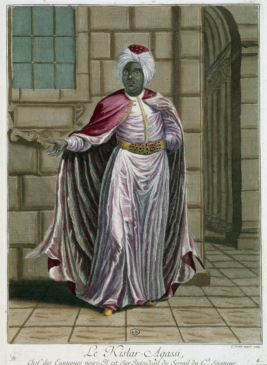 Kistar-Agassi (az eunuchok főnöke) portréja - in” 100 levente különböző nemzeteit ábrázoló gyűjtemény 1707-ben és 1708-ban” M. de Frriol, a király portai nagykövetének parancsára, és 1712-ben frissítették. -13 gondozásában M. Le H alkotó: Pierre François Basan