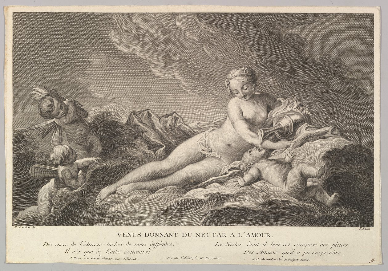 A Vénusz nektárt ad Ámornak, 18. század. alkotó: Pierre François Basan