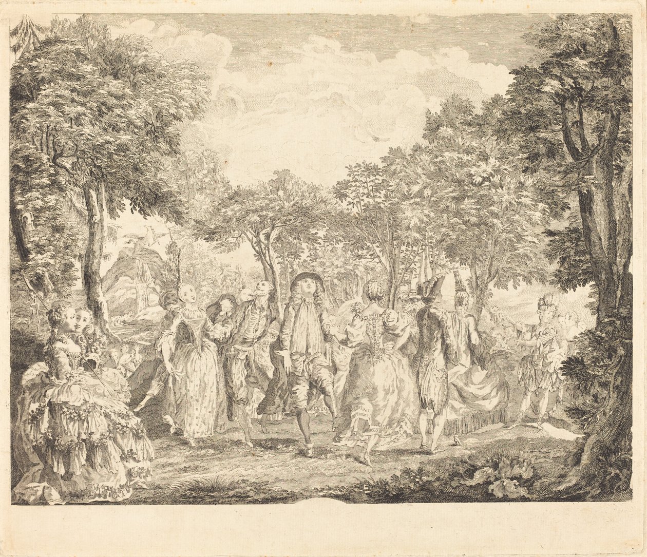 Balett az Operában alkotó: Pierre François Basan after Gabriel Jacques de Saint Aubin