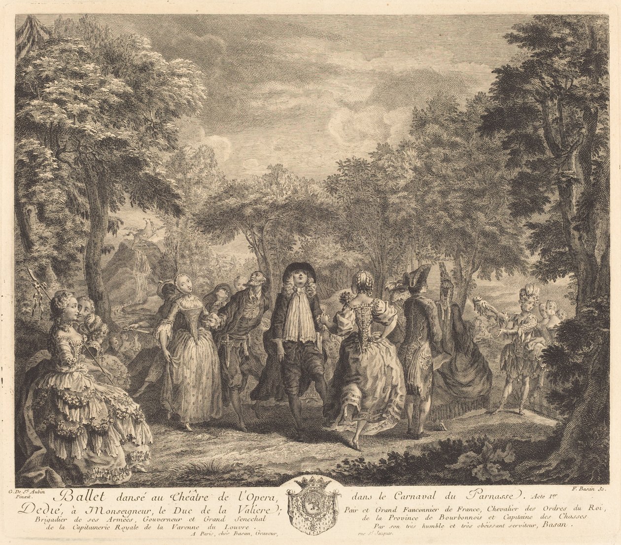 Balett az Operában alkotó: Pierre François Basan after Gabriel Jacques de Saint Aubin