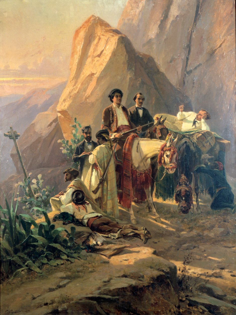A Párizsból Cádizba tartó utazás emlékei – Alexandre Dumas Pere Spanyolországban, 1830 alkotó: Pierre François Eugène Giraud