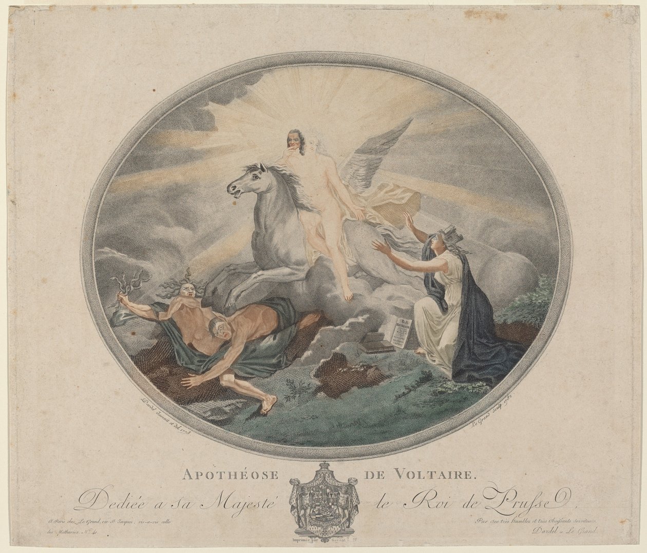 Voltaire apoteózisa (The Apotheosis of Voltaire) alkotó: Pierre François Legrand, after Robert Guillaume Dardel