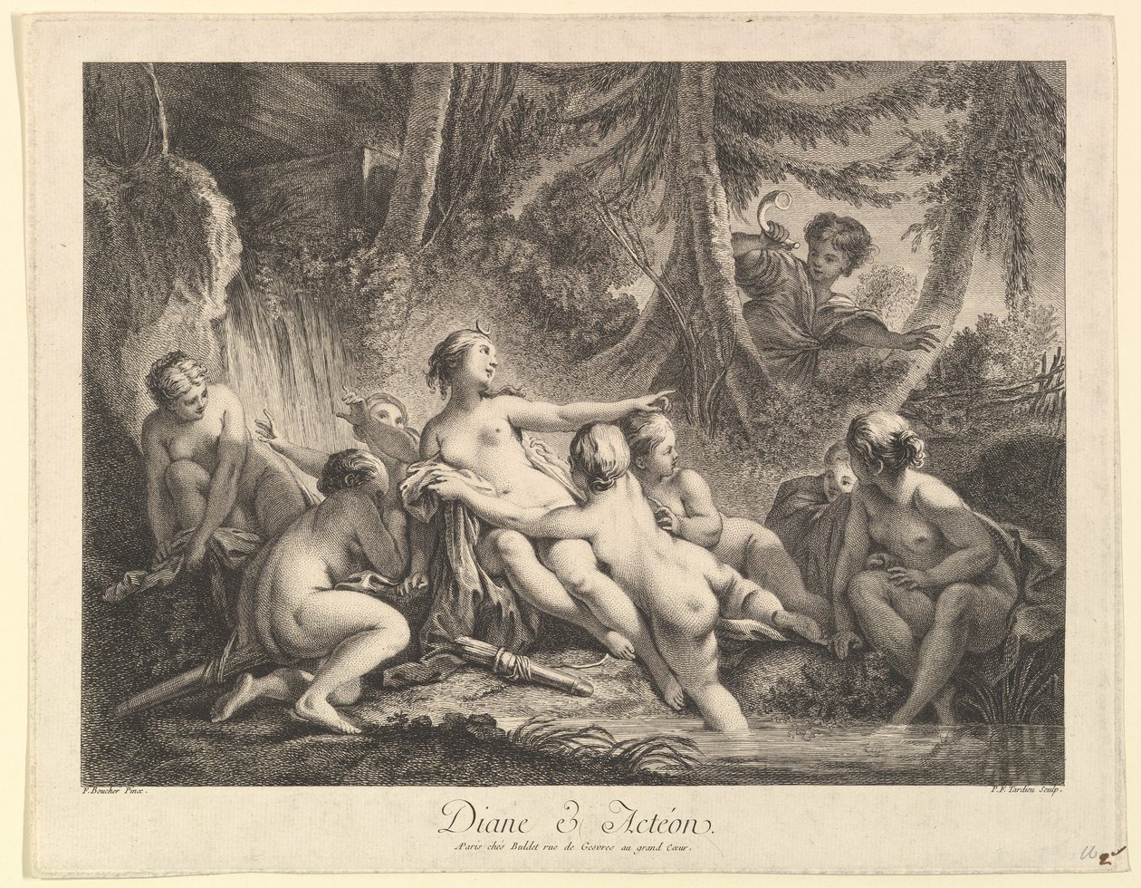 Diana és Acteon. alkotó: Pierre François Tardieu