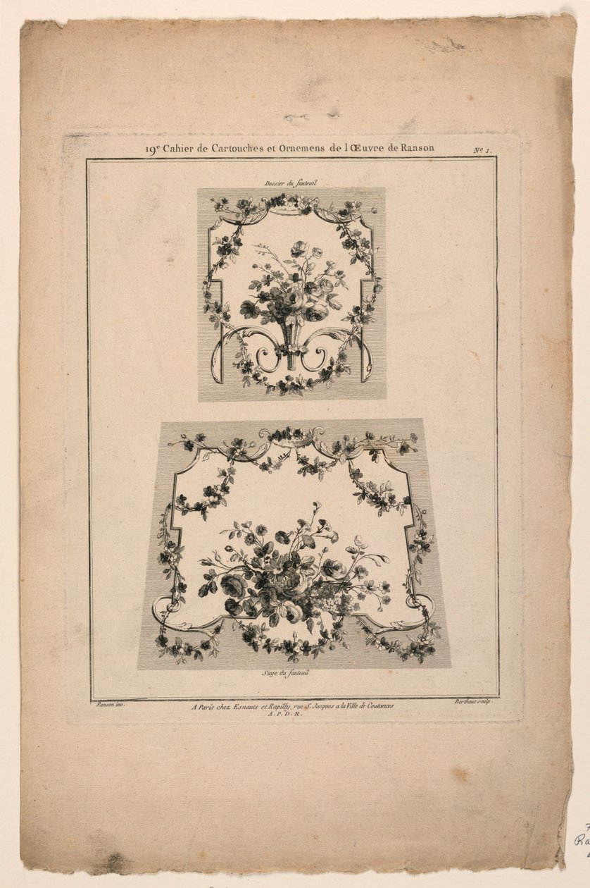 A "Cahier de Cartouches et Ornemens de l