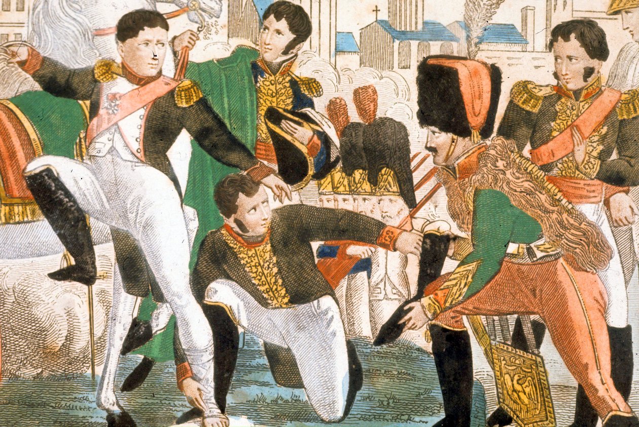 I. Napóleon megsebesült Ratisbonne-ban (1809) alkotó: Pierre Gautherot