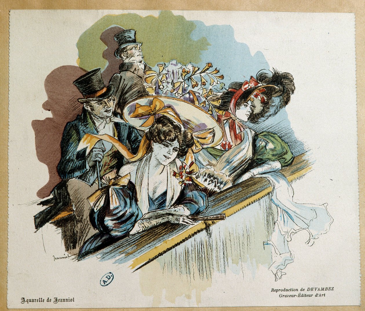 Elegáns párok az Akvarell Színházban – Pierre Georges Jeanniot alkotó: Pierre Georges Jeanniot