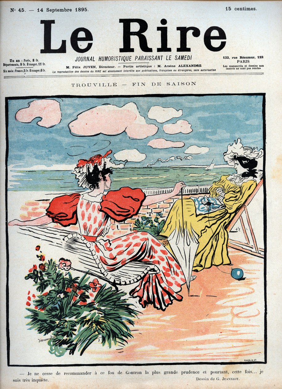 Trouville-i szezon vége – Pierre Georges Jeanniot (1848-1934) rajza a szeptember 14-i „” Le Lire”-hez alkotó: Pierre Georges Jeanniot