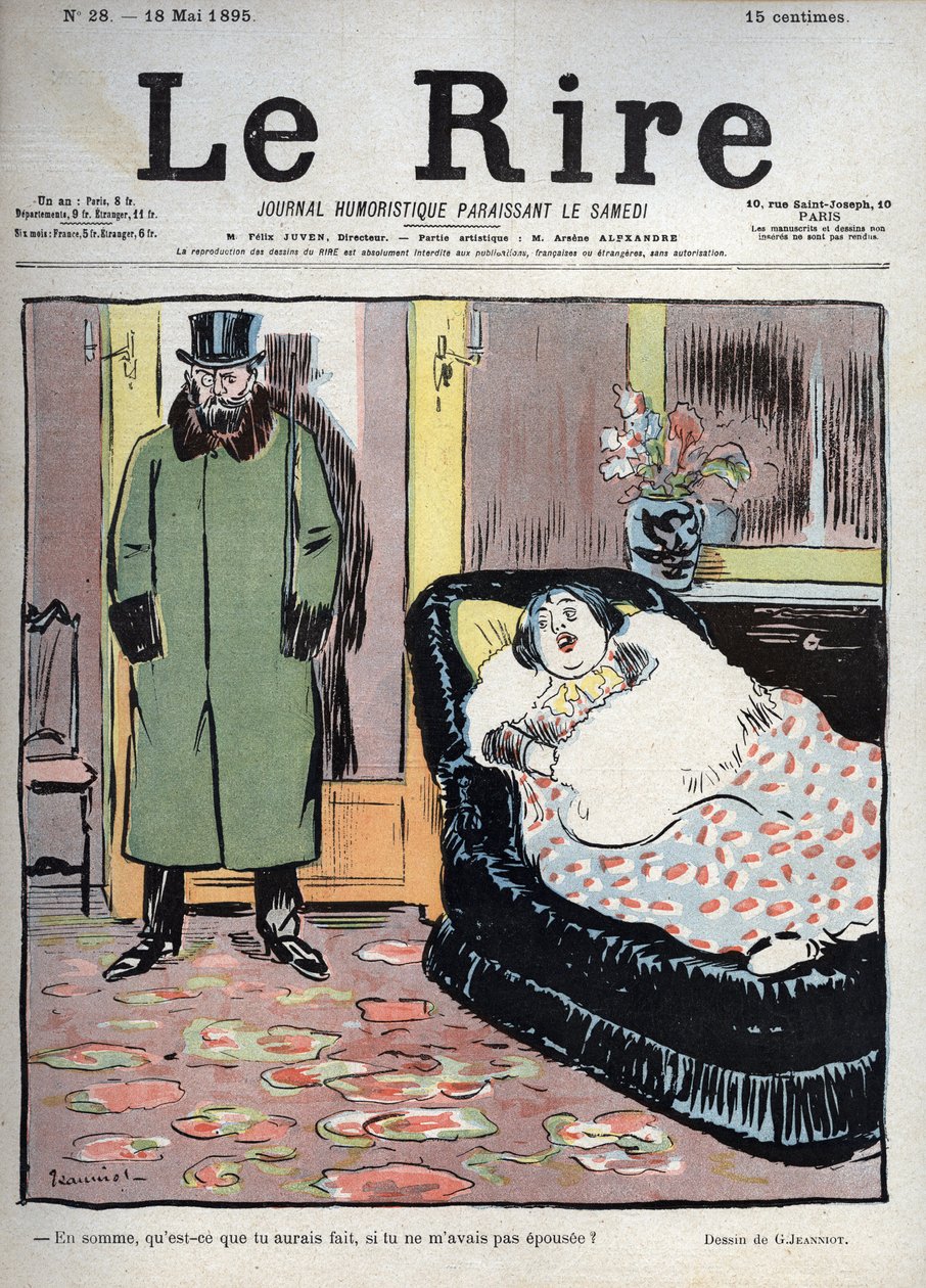 Mit csináltál volna, ha nem veszel feleségül? - Pierre Georges Jeanniot (1848-1934) rajza a „Le Rire” című filmhez, 1895. május 218. alkotó: Pierre Georges Jeanniot