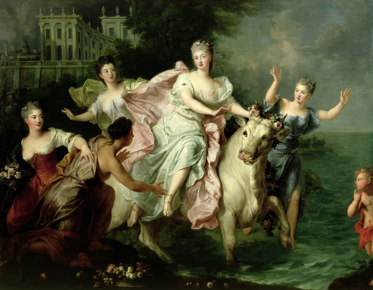 Az Európát elhordja a Jupiter, aki bikává alakul át, 1700 körül alkotó: Pierre Gobert