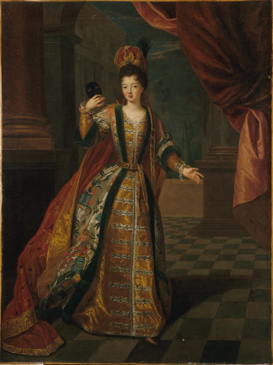 Francia: Portrait présumé de Mademoiselle de Nantes (Louise-Françoise de Bourbon, 1673-1743), en costume de bal alkotó: Pierre Gobert