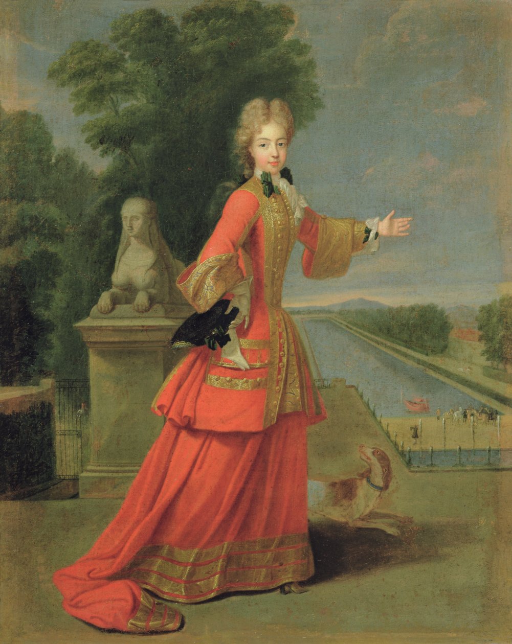 Marie-Adelaide de Savoie (1685-1712) vadászruhában, 1704 körül alkotó: Pierre Gobert