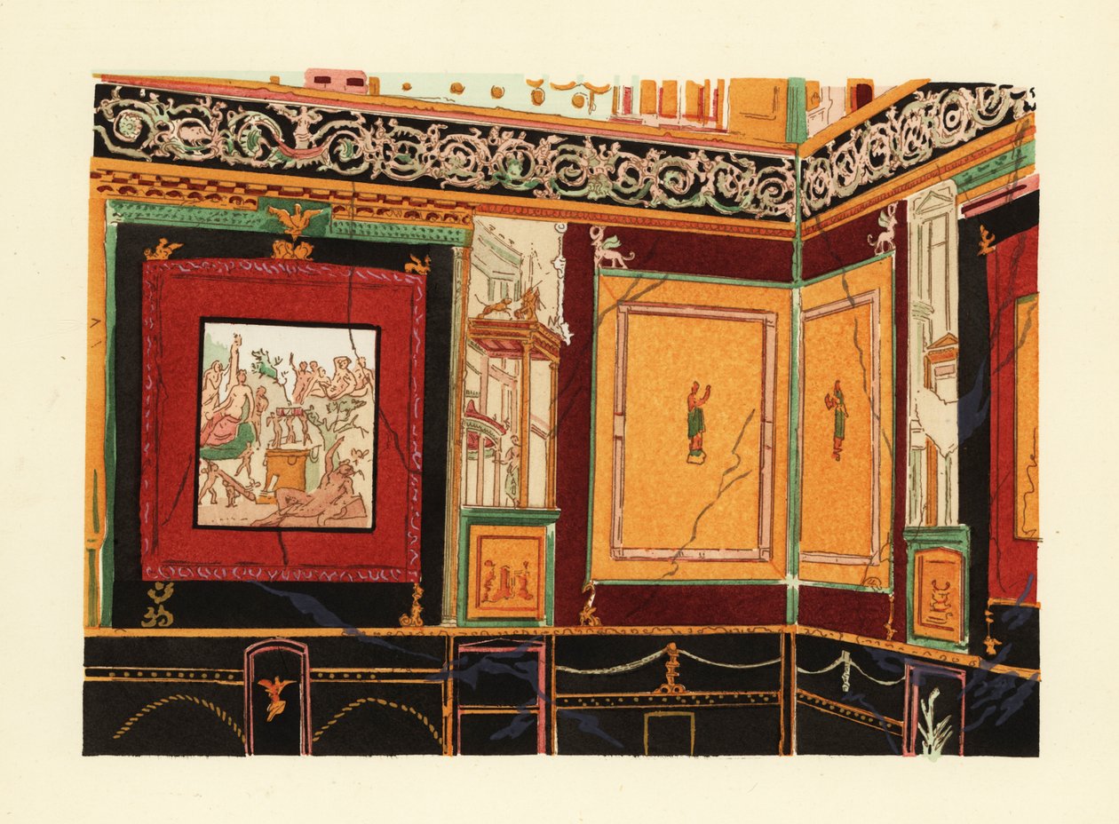 Exedra a pompeii Sirikus-ház átriumában alkotó: Pierre Gusman