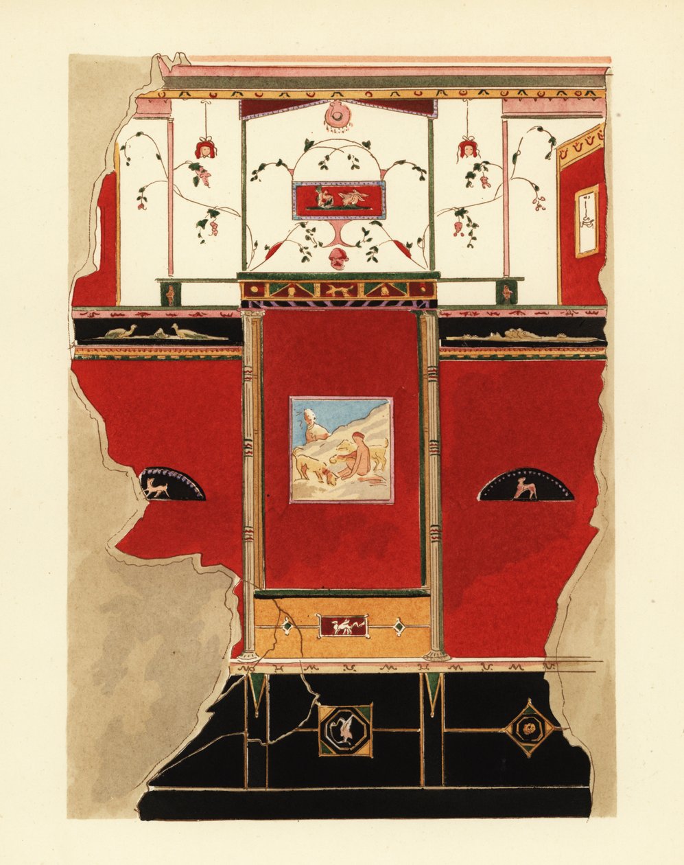 Panel egy házból a III. régióban, Pompei alkotó: Pierre Gusman