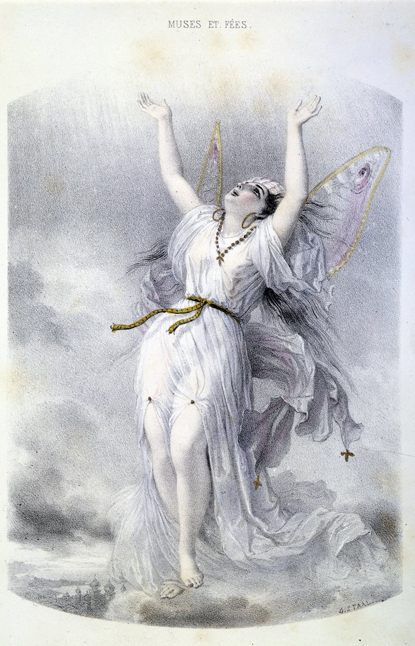 Tündér: La Peri - „Mitológiai nők”-ben, Mery és Foelix, ill. G. Staal, szerk. írta Gouet alkotó: Pierre Gustave Eugene Staal