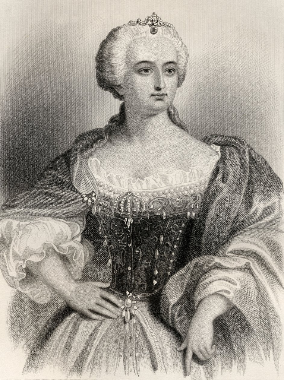Mária Terézia (1717-80) Ausztria főhercegnője, Magyarország és Csehország királynője, illusztráció Mary Cowden Clarke „Világnevű nők” című művéből, 1858 alkotó: Pierre Gustave Eugene Staal