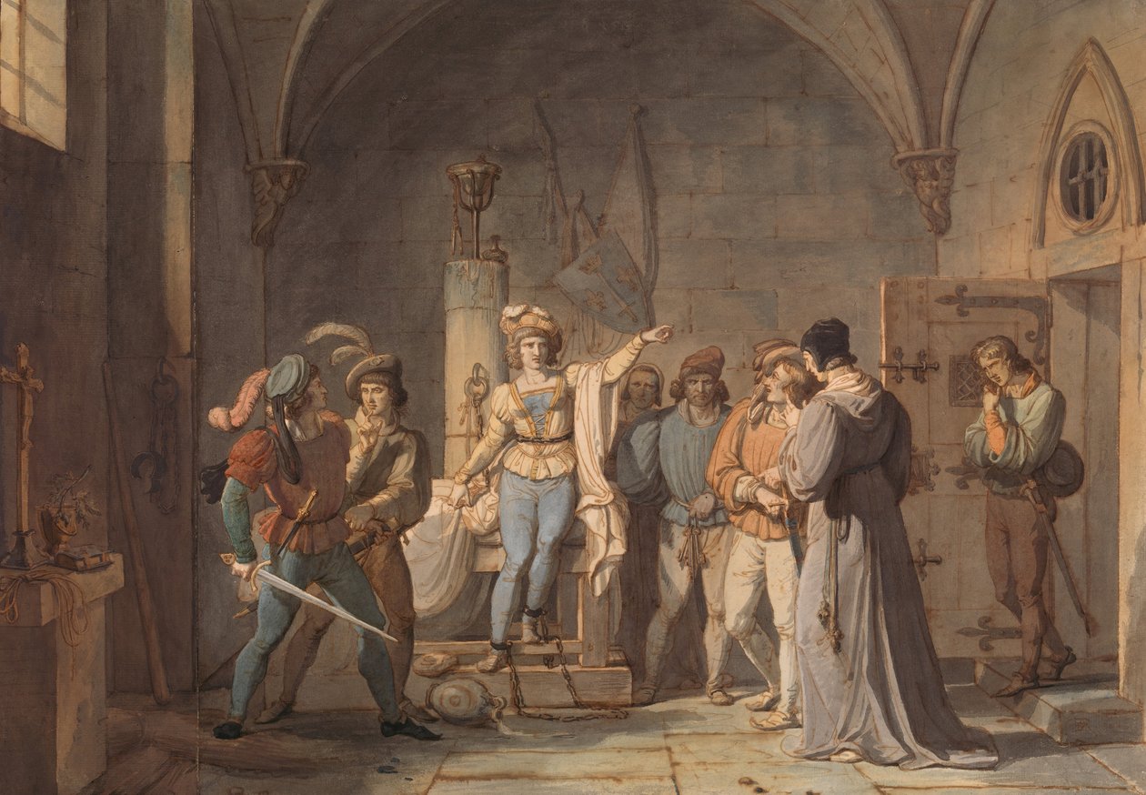 Jeanne of Arc bebörtönözték Rouenben, 1819. alkotó: Pierre Henri Revoil
